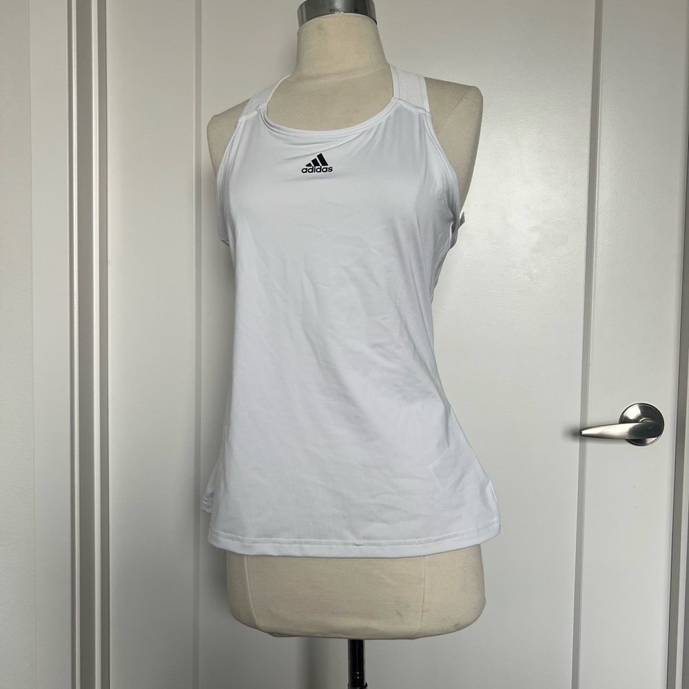 White Adidas Workout Tank